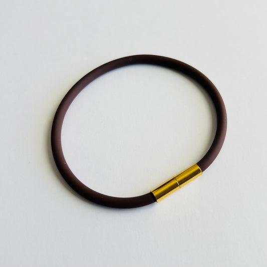 Robyn Magnetic Clasp Soft-Touch Silicone Bracelet-Chocolate