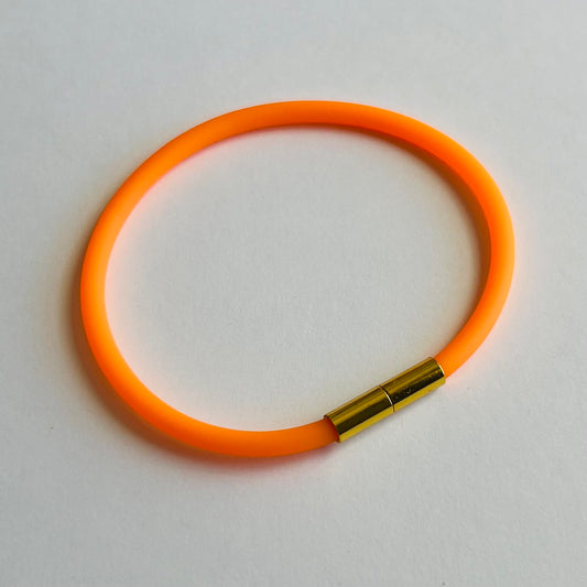 Robyn Magnetic Clasp Soft-Touch Silicone Bracelet-Neon Orange