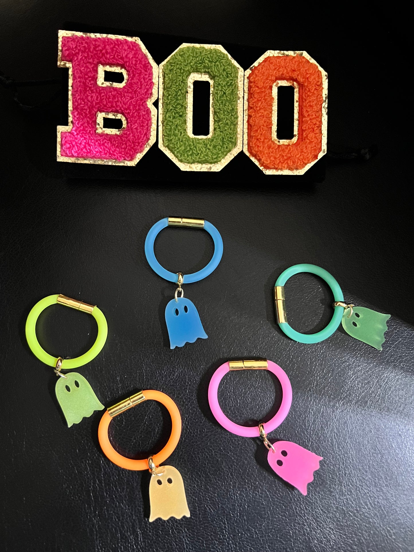 Set of 5-Spooky Glow in the Dark Ghost Tumbler Drinkware Charms|Perfect for Halloween