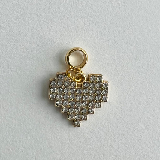Pixelated Heart Micro-Pavé Charm