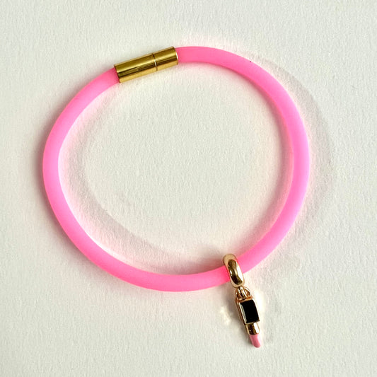 Lipstick Charm Bracelet (Pink) with Gift Box