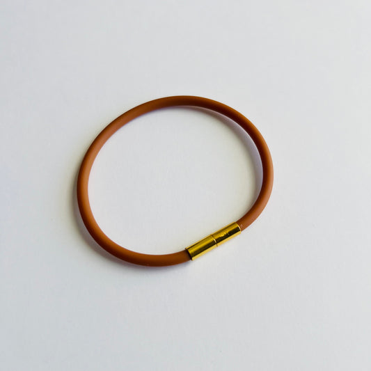 Robyn Magnetic Clasp Soft-Touch Silicone Bracelet-Caramel