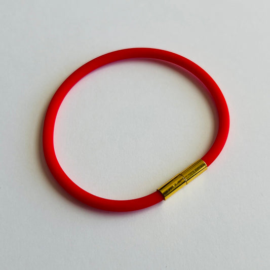 Robyn Magnetic Clasp Soft-Touch Silicone Bracelet-Red