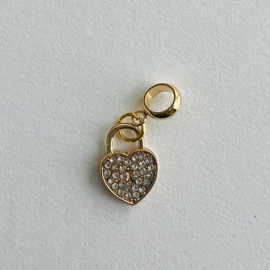 Heart Padlock Micro-Pavé Charm