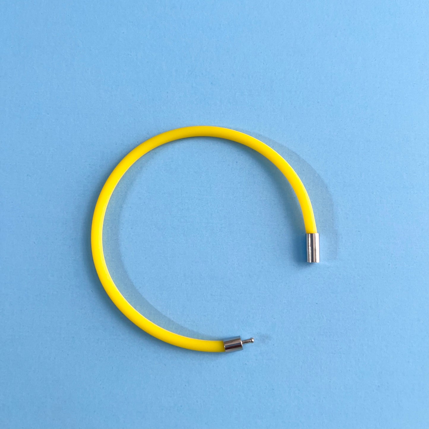 Tami Rubber Cord Soft Touch Bracelet with Silver Needle/Pin Clasp-Sunny Yellow