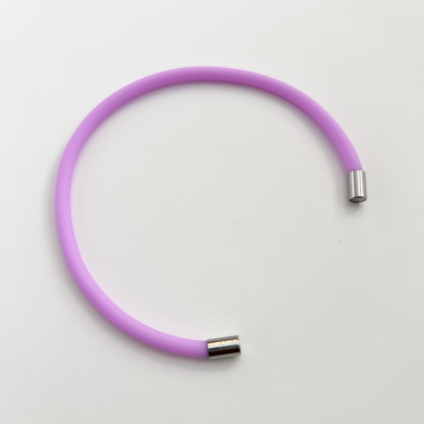 Robyn Silver Magnetic Clasp Soft-Touch Silicone Bracelet-Lilac