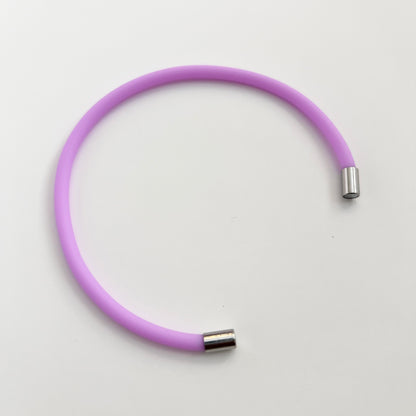 Robyn Silver Magnetic Clasp Soft-Touch Silicone Bracelet-Lilac