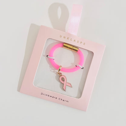 Breast Cancer Awareness Drinkware Charm