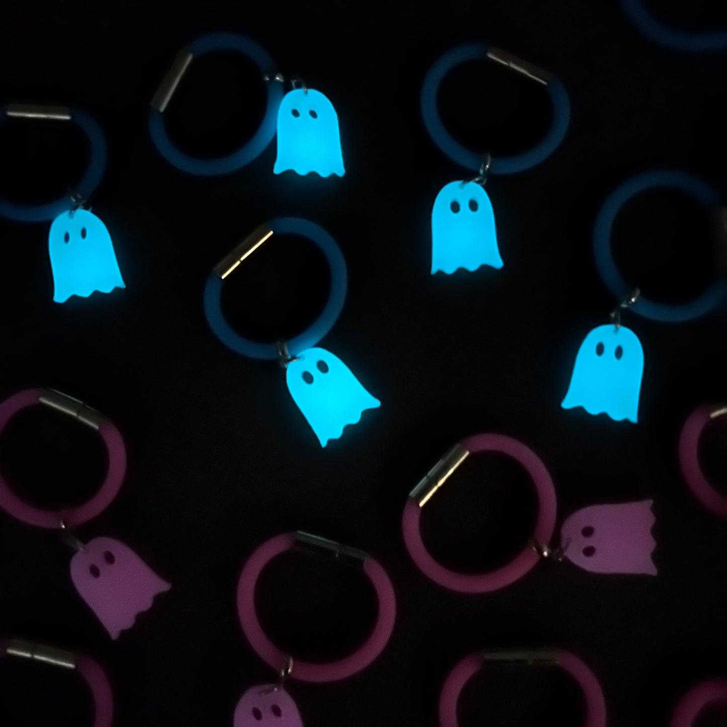 Set of 5-Spooky Glow in the Dark Ghost Tumbler Drinkware Charms|Perfect for Halloween