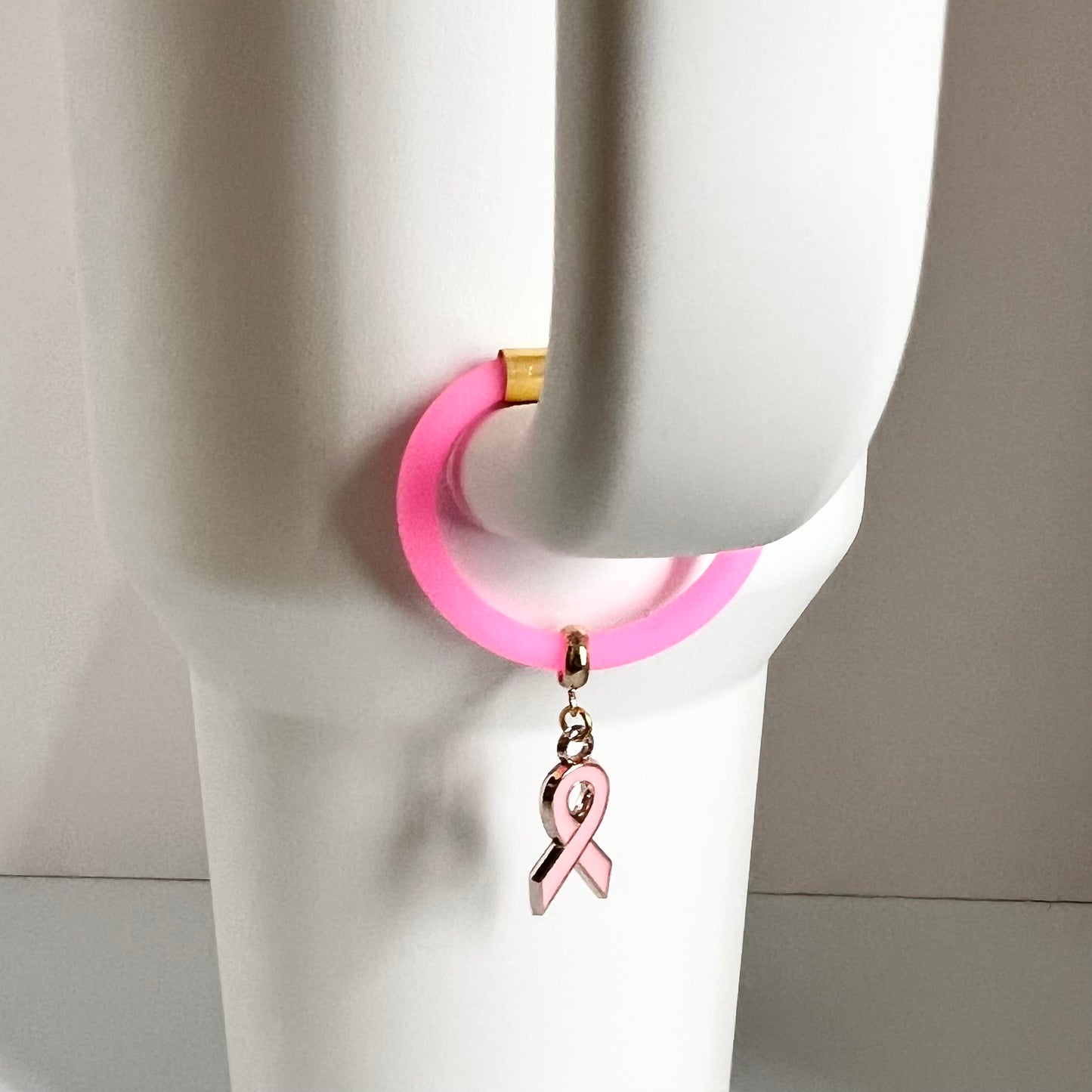 Breast Cancer Awareness Drinkware Charm