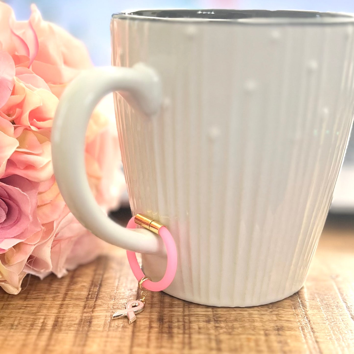 Breast Cancer Awareness Drinkware Charm