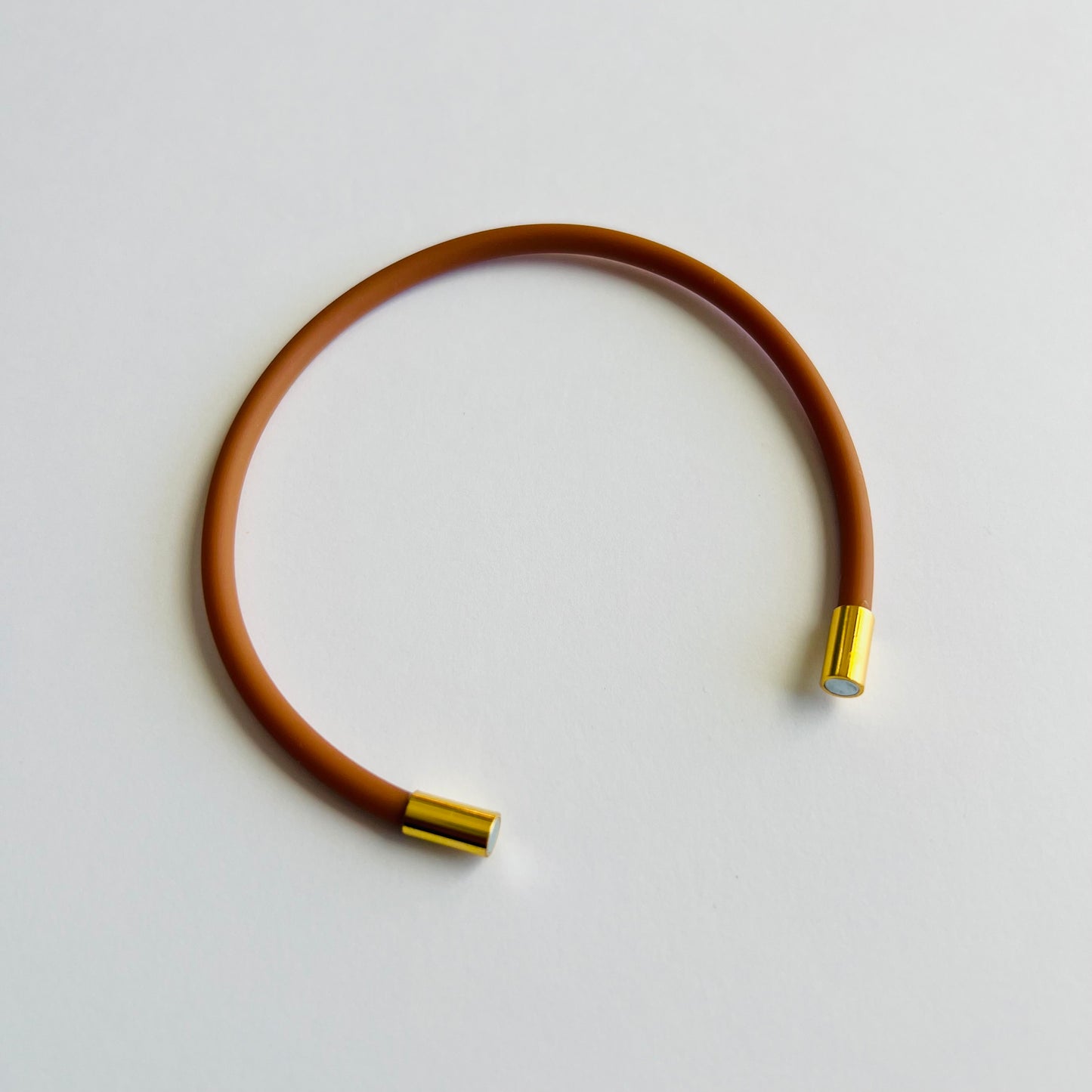 Robyn Magnetic Clasp Soft-Touch Silicone Bracelet-Caramel