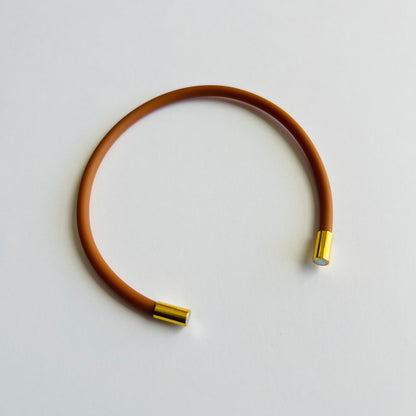Robyn Magnetic Clasp Soft-Touch Silicone Bracelet-Caramel