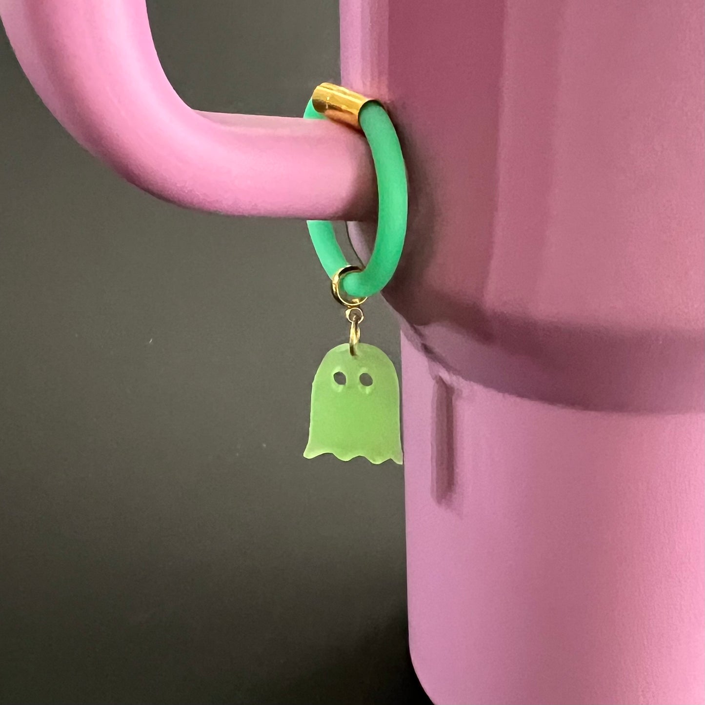 Set of 5-Spooky Glow in the Dark Ghost Tumbler Drinkware Charms|Perfect for Halloween