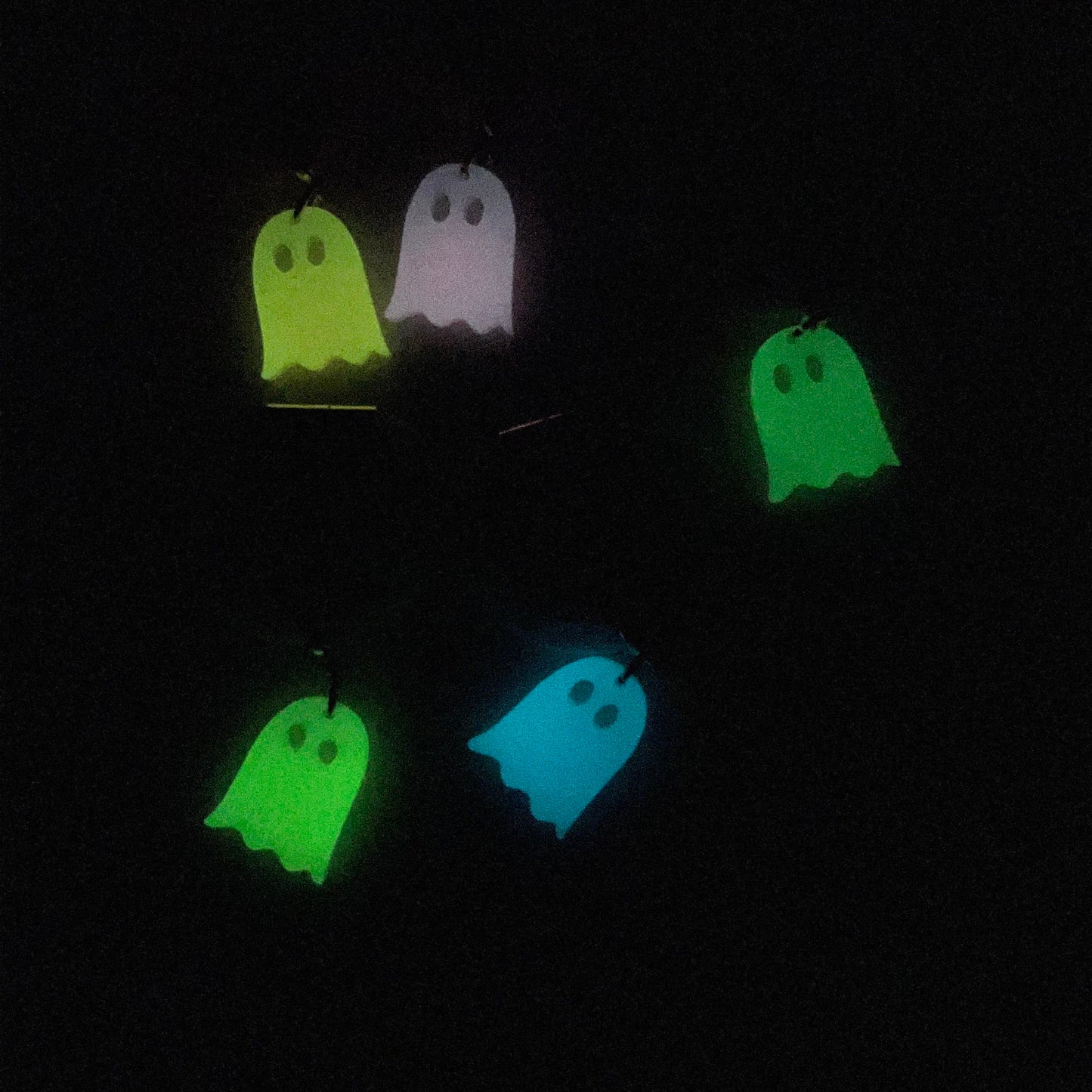 Set of 5-Spooky Glow in the Dark Ghost Tumbler Drinkware Charms|Perfect for Halloween