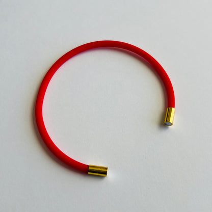 Robyn Magnetic Clasp Soft-Touch Silicone Bracelet-Red