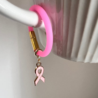 Breast Cancer Awareness Drinkware Charm