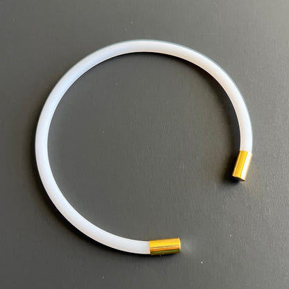 Robyn Magnetic Clasp Soft-Touch Silicone Bracelet-White