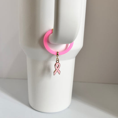 Breast Cancer Awareness Drinkware Charm