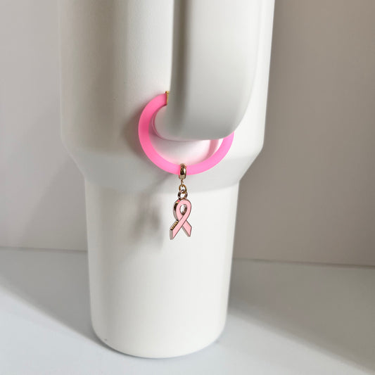 Breast Cancer Awareness Drinkware Charm