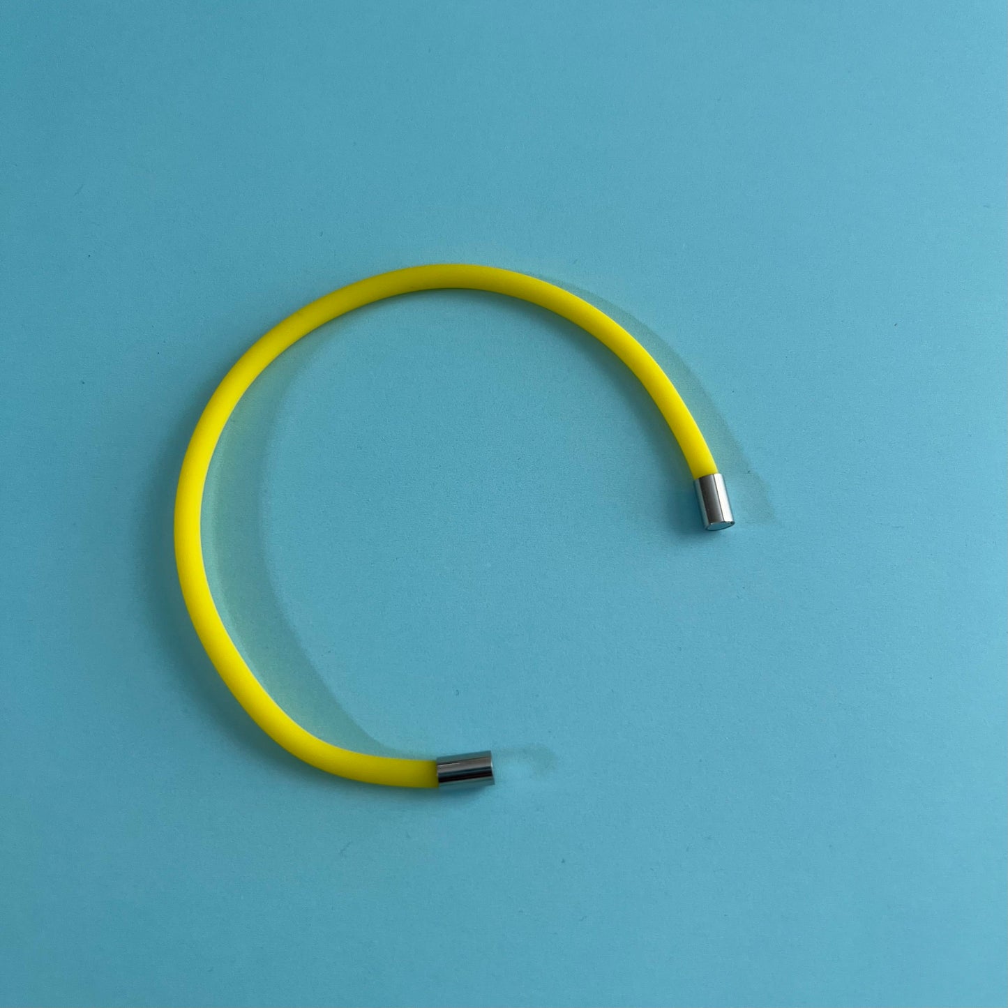 Robyn Silver Magnetic Clasp Soft-Touch Silicone Bracelet-Sunny Yellow