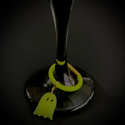 Set of 5-Spooky Glow in the Dark Ghost Tumbler Drinkware Charms|Perfect for Halloween