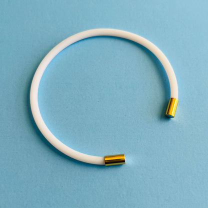 Robyn Magnetic Clasp Soft-Touch Silicone Bracelet-White
